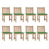 Image de vidaXL Chaises de jardin lot de 8 avec coussins Bois de teck massif3073147