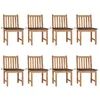 Image de vidaXL Chaises de jardin lot de 8 avec coussins Bois de teck massif