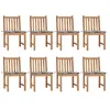 Image de vidaXL Chaises de jardin lot de 8 avec coussins Bois de teck massif