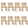 Image de vidaXL Chaises de jardin lot de 8 avec coussins Bois de teck massif