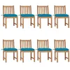 Image de vidaXL Chaises de jardin lot de 8 avec coussins Bois de teck massif3073161