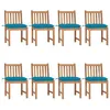 Image de Vidaxl Chaises De Jardin 8 Pcs Avec Coussins Bois De Teck Massif