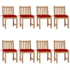 Image de vidaXL Vidaxl Chaises De Jardin 8 Pcs Avec Coussins Bois De Teck Massif