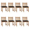 Image de vidaXL Chaises de jardin lot de 8 avec coussins Bois de teck massif3073164