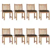 Image de vidaXL Chaises de jardin lot de 8 avec coussins Bois de teck massif