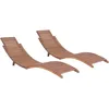Image de vidaXL Vidaxl Chaises Longues Pliables 2 Pcs Bois De Teck Solide