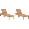 Image de vidaXL Vidaxl Chaises Longues 2 Pcs Bois De Teck Solide