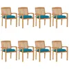 Image de Vidaxl Chaises De Jardin Empilables Avec Coussins 8 Pcs Teck Solide