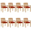 Image de vidaXL Chaises de jardin empilables avec coussins 8 pcs Teck solide