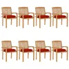 Image de Vidaxl Chaises De Jardin Empilables Avec Coussins 8 Pcs Teck Solide