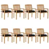 Image de vidaXL Chaises de jardin empilables avec coussins lot de 8 Teck solide