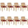 Image de vidaXL Vidaxl Chaises De Jardin Empilables Avec Coussins 8 Pcs Teck Solide