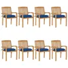 Image de Vidaxl Chaises De Jardin Empilables Avec Coussins 8 Pcs Teck Solide