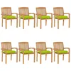 Image de vidaXL Vidaxl Chaises De Jardin Empilables Avec Coussins 8 Pcs Teck Solide