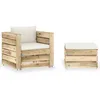 Image de Vidaxl Salon De Jardin 2 Pcs Avec Coussins Bois ImprÃ©gnÃ© De Vert