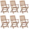 Image de Vidaxl Chaises Pliables D'extÃ©rieur Lot De 6 Bois D'acacia Solide