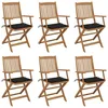 Image de Vidaxl Chaises Pliables De Jardin Lot De 6 Avec Coussins Bois D'acacia