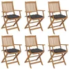 Image de vidaXL Chaises pliables de jardin lot de 6 avec coussins Bois d'acacia