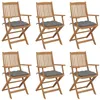 Image de vidaXL Chaises pliables de jardin lot de 6 avec coussins Bois d'acacia