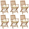 Image de vidaXL Chaises pliables de jardin lot de 6 avec coussins Bois d'acacia