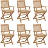 Image de Vidaxl Chaises Pliables De Jardin 6 Pcs Avec Coussins Bois D'acacia