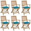 Image de vidaXL Chaises pliables de jardin lot de 6 avec coussins Bois d'acacia