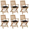 Image de vidaXL Chaises pliables de jardin lot de 6 avec coussins Bois d'acacia