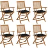 Image de Vidaxl Chaises Pliables De Jardin 6 Pcs Avec Coussins Bois D'acacia