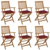 Image de vidaXL Chaises pliables de jardin lot de 6 avec coussins Bois d'acacia3074964