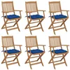 Image de vidaXL Chaises pliables de jardin 6 pcs avec coussins Bois d'acacia