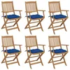 Image de Vidaxl Chaises Pliables De Jardin 6 Pcs Avec Coussins Bois D'acacia