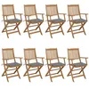Image de vidaXL Chaises pliables de jardin lot de 8 avec coussins Bois d'acacia3074968