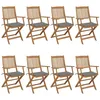 Image de Vidaxl Chaises Pliables De Jardin Lot De 8 Avec Coussins Bois D'acacia