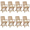 Image de vidaXL Chaises pliables de jardin lot de 8 avec coussins Bois d'acacia