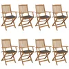 Image de vidaXL Chaises pliables de jardin lot de 8 avec coussins Bois d'acacia3074975