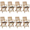 Image de vidaXL Vidaxl Chaises Pliables De Jardin Lot De 8 Avec Coussins Bois D'acacia