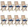 Image de vidaXL Chaises pliables de jardin lot de 8 avec coussins Bois d'acacia