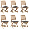 Image de vidaXL Chaises pliables de jardin lot de 6 avec coussins Bois d'acacia3074994