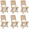 Image de vidaXL Chaises pliables de jardin lot de 6 avec coussins Bois d'acacia