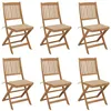 Image de vidaXL Chaises pliables de jardin lot de 6 avec coussins Bois d'acacia3074997