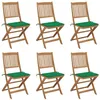 Image de vidaXL Chaises pliables de jardin lot de 6 avec coussins Bois d'acacia3074999