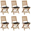 Image de Vidaxl Chaises Pliables De Jardin Lot De 6 Avec Coussins Bois D'acacia