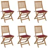 Image de vidaXL Chaises pliables de jardin lot de 6 avec coussins Bois d'acacia