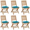 Image de vidaXL Chaises pliables de jardin lot de 6 avec coussins Bois d'acacia