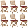 Image de vidaXL Chaises pliables de jardin lot de 6 avec coussins Bois d'acacia