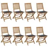 Image de vidaXL Chaises pliables de jardin lot de 8 avec coussins Bois d'acacia