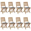 Image de vidaXL Chaises pliables de jardin lot de 8 avec coussins Bois d'acacia3075022