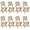 Image de vidaXL Chaises pliables de jardin lot de 8 avec coussins Bois d'acacia3075023
