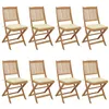 Image de vidaXL Chaises pliables de jardin lot de 8 avec coussins Bois d'acacia