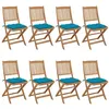 Image de vidaXL Chaises pliables de jardin lot de 8 avec coussins Bois d'acacia